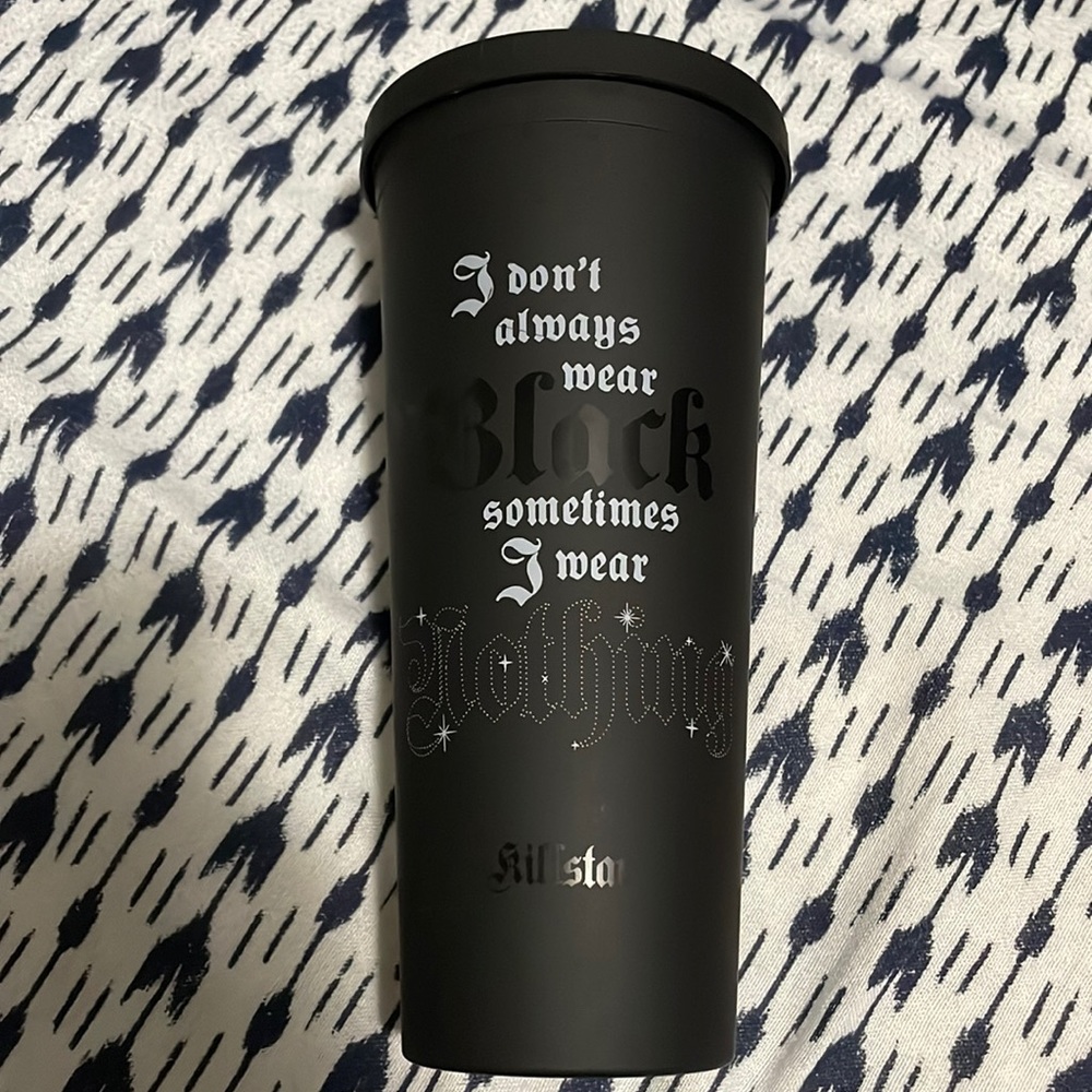 Killstar soft touch black plastic tumbler